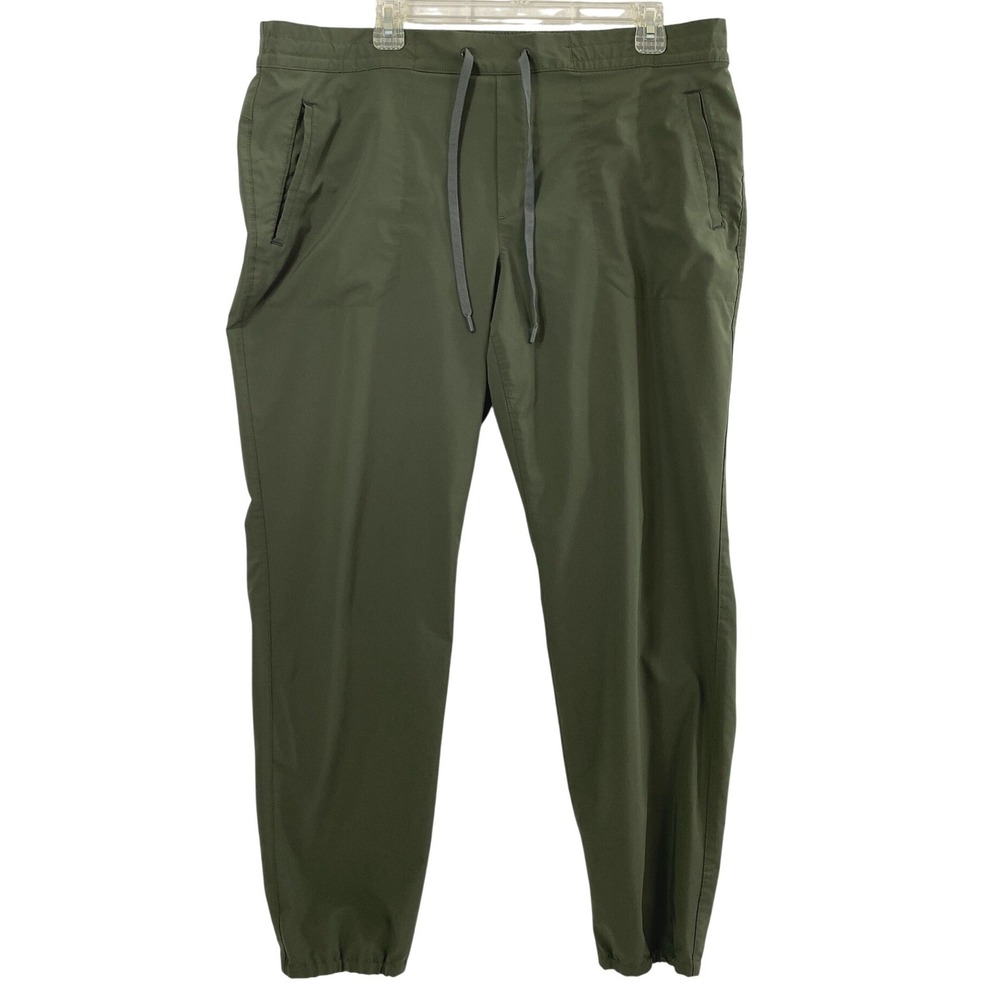 Eddie Bauer Jogger Pants Women XL 38" W Green Lightweight Gorpcore Hiking Active
